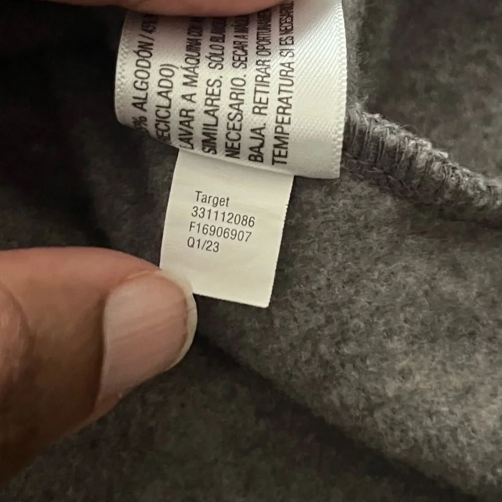 EUC Wild Fable Cropped Crewneck Sweatshirt in Heathered Gray - Sz Large - Picture 5 of 11